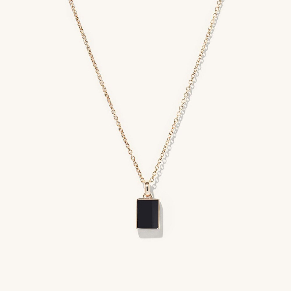 Mejuri Black Onyx Pendant Necklace - 14k Yellow Gold Canada Store