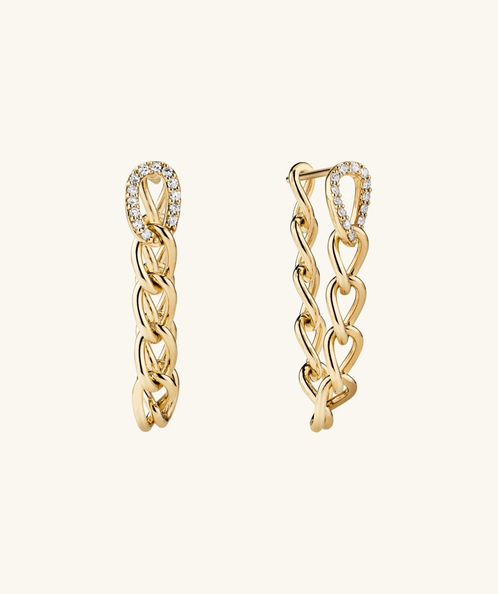 Mejuri Pavﾨﾦ Diamond Oversized Curb Earrings - 14k Yellow Gold Canada Store