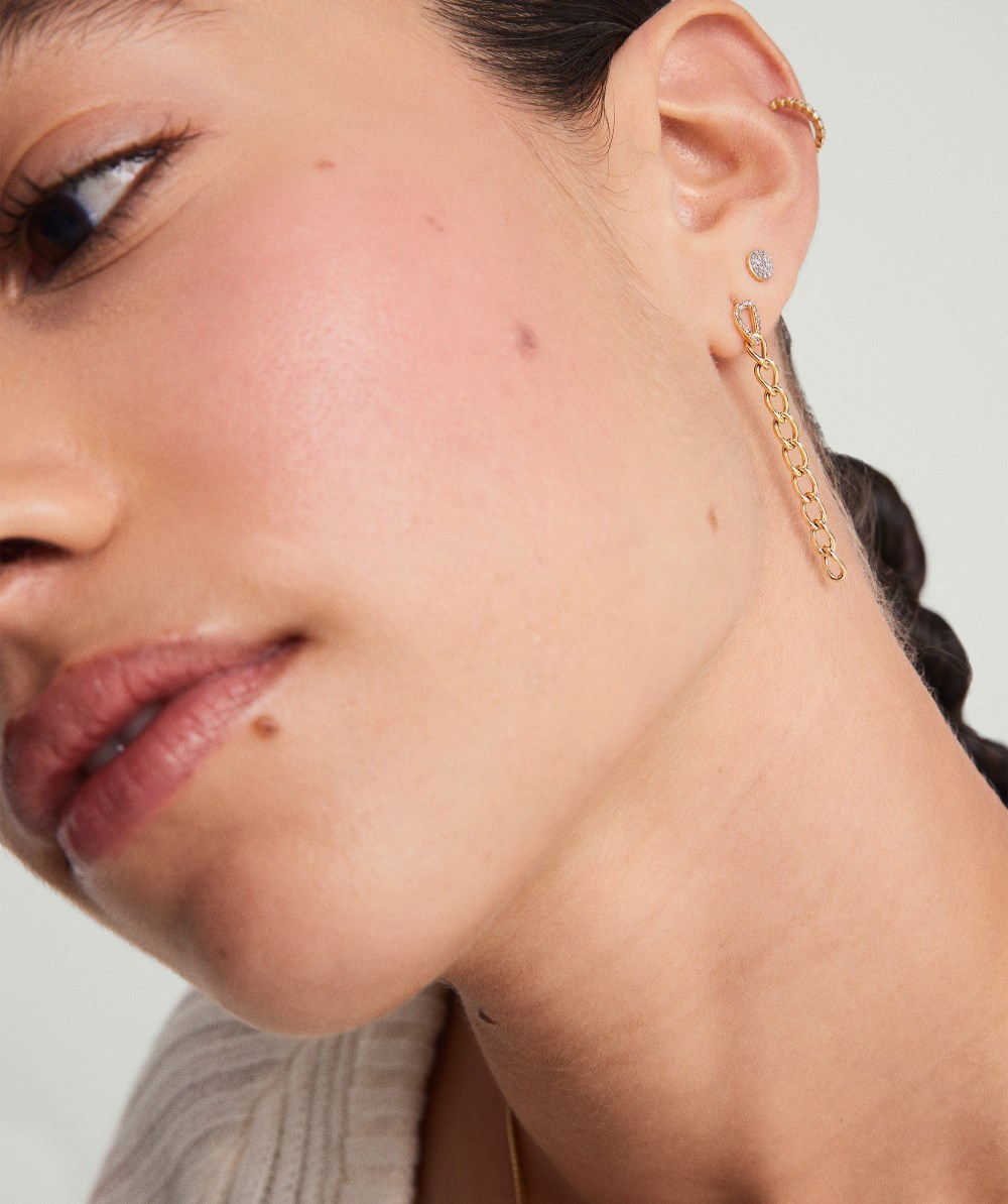 Mejuri Pavﾨﾦ Diamond Oversized Curb Earrings - 14k Yellow Gold Canada Store