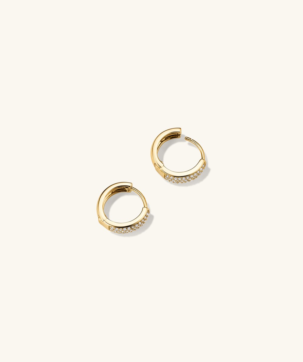Mejuri Bold Pavﾨﾦ Diamond Huggie Hoops - 14k Yellow Gold Canada Store