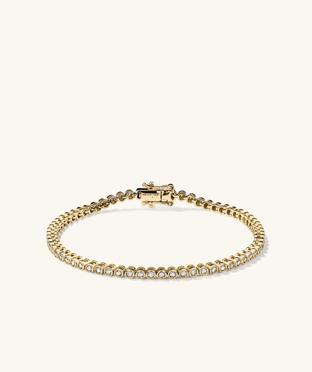 Mejuri Bezel Lab Grown Diamond Tennis Bracelet - 14k Yellow Gold Canada Store