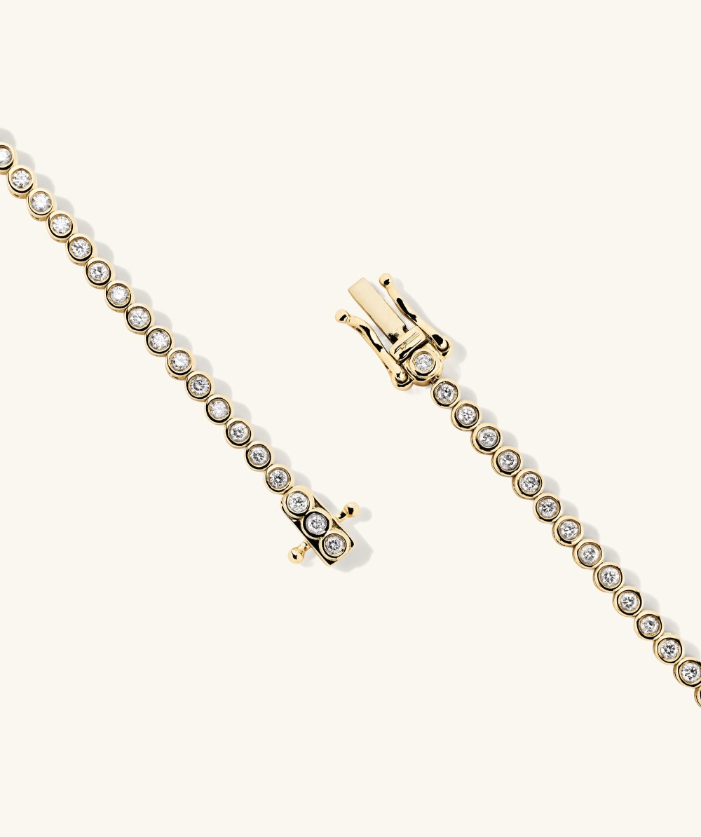 Mejuri Bezel Lab Grown Diamond Tennis Bracelet - 14k Yellow Gold Canada Store