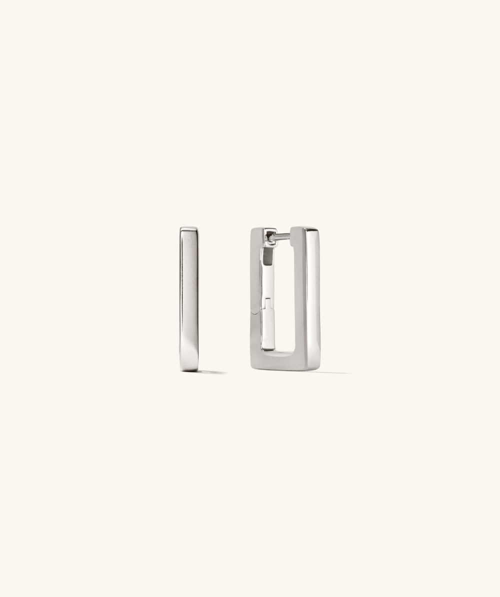 Mejuri Block Medium Hoops - Sterling Silver Canada Store
