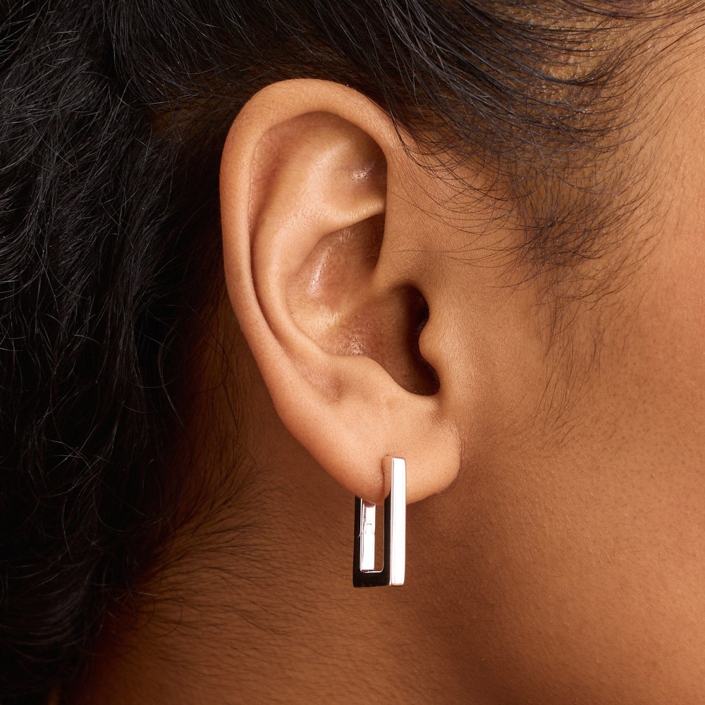 Mejuri Block Medium Hoops - Sterling Silver Canada Store