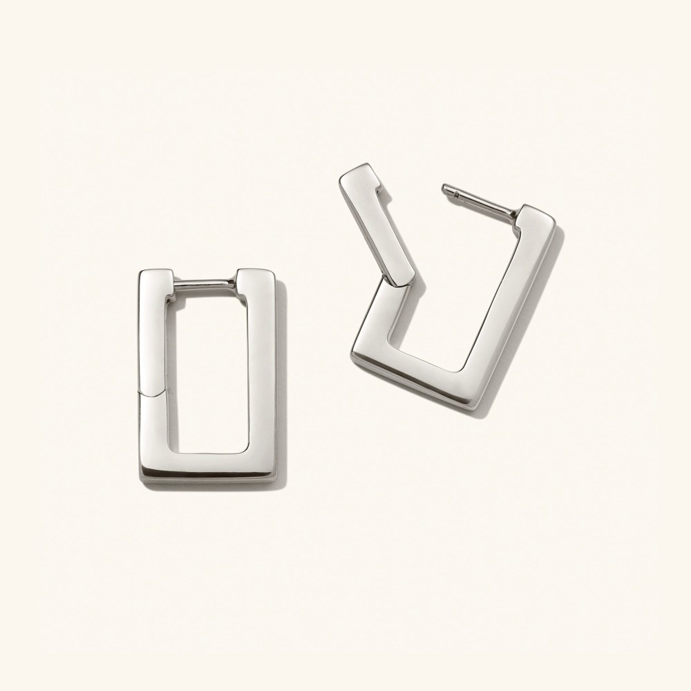 Mejuri Block Medium Hoops - Sterling Silver Canada Store