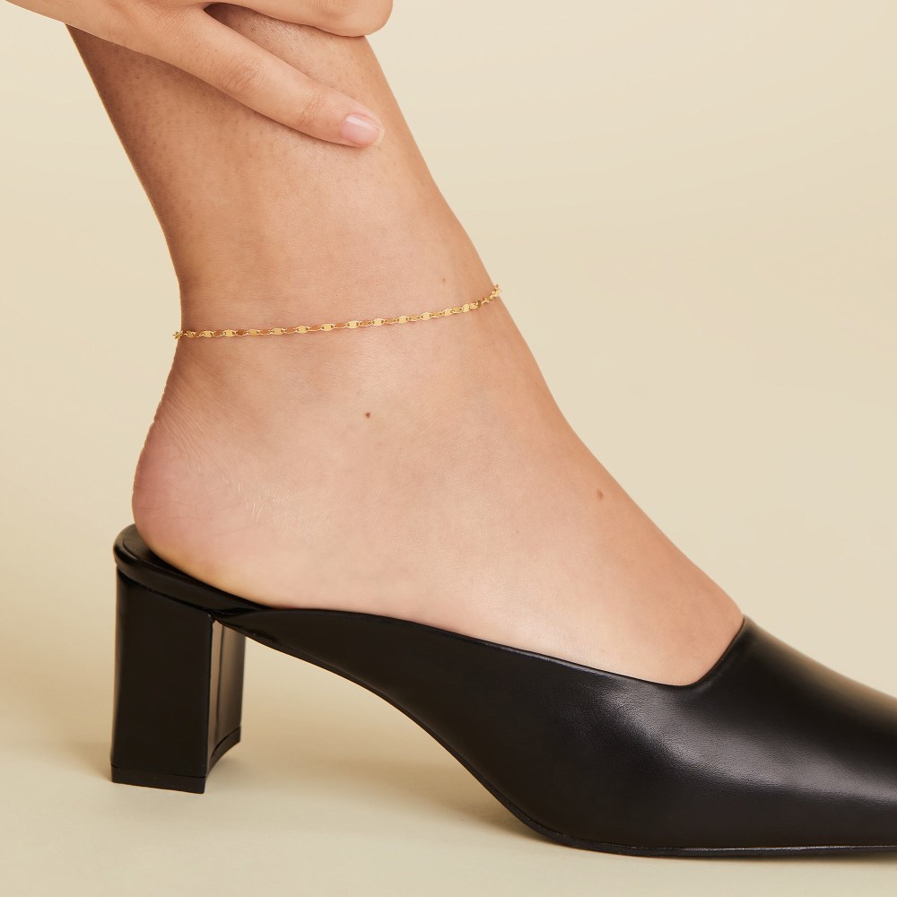 Mejuri Anchor Chain Anklet - 14k Yellow Gold Canada Store
