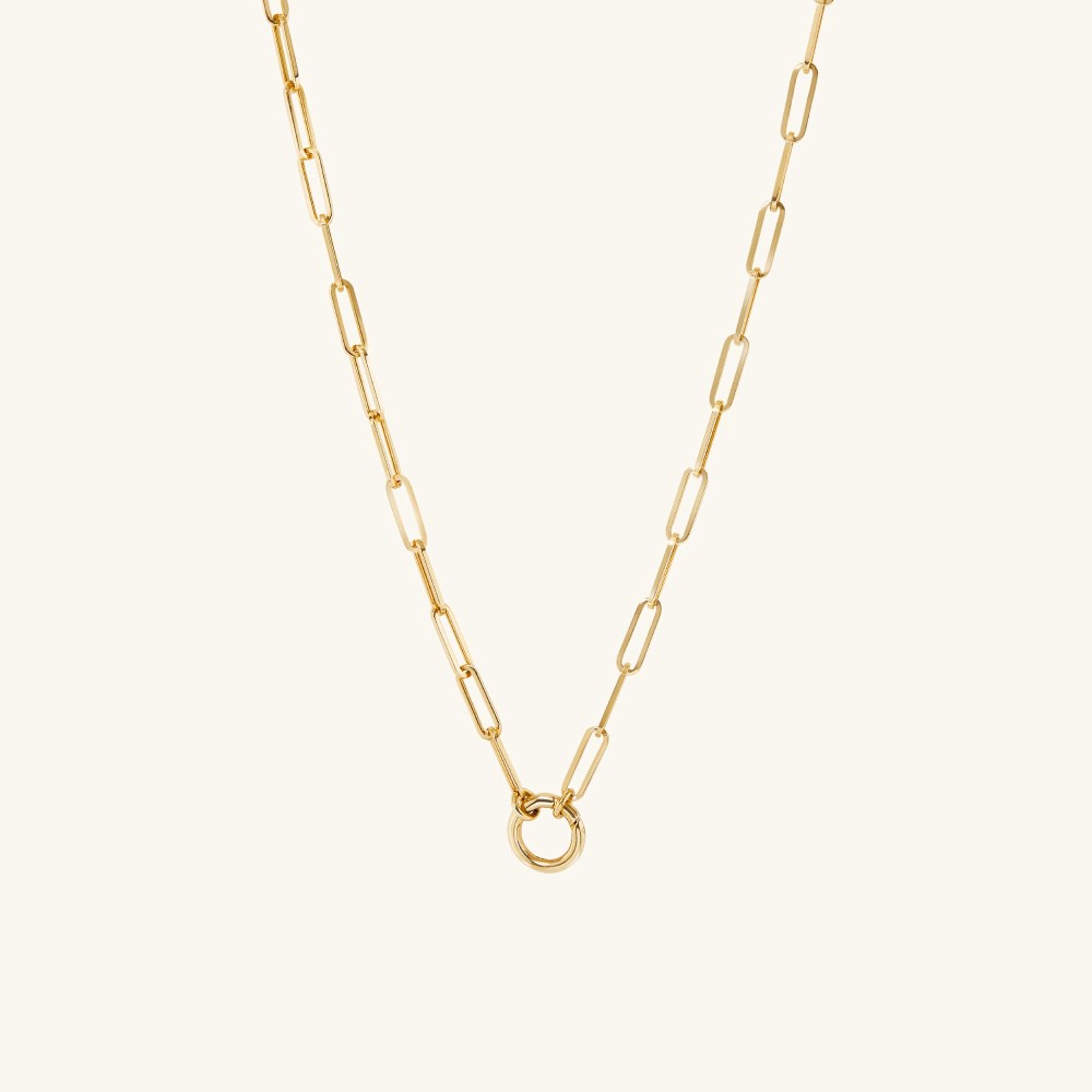 Mejuri Paperclip Chain Charm Necklace - 14k Yellow Gold Canada Store