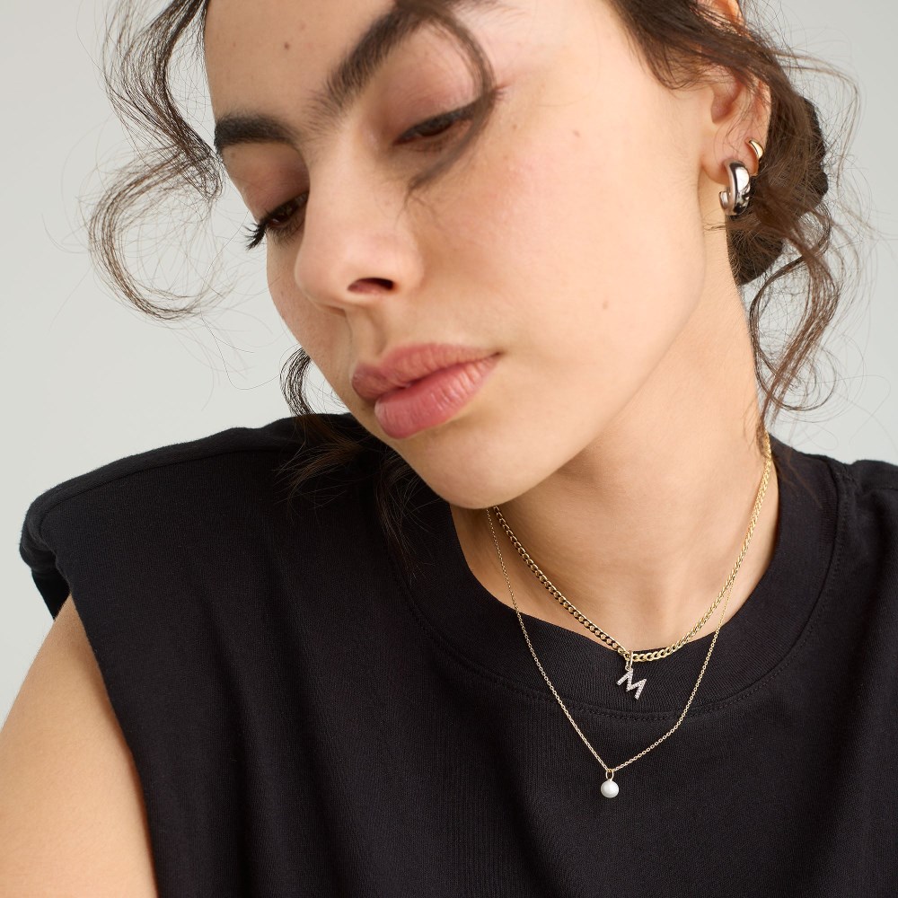 Mejuri Mini Pearl Pendant Necklace - Gold Vermeil Canada Store