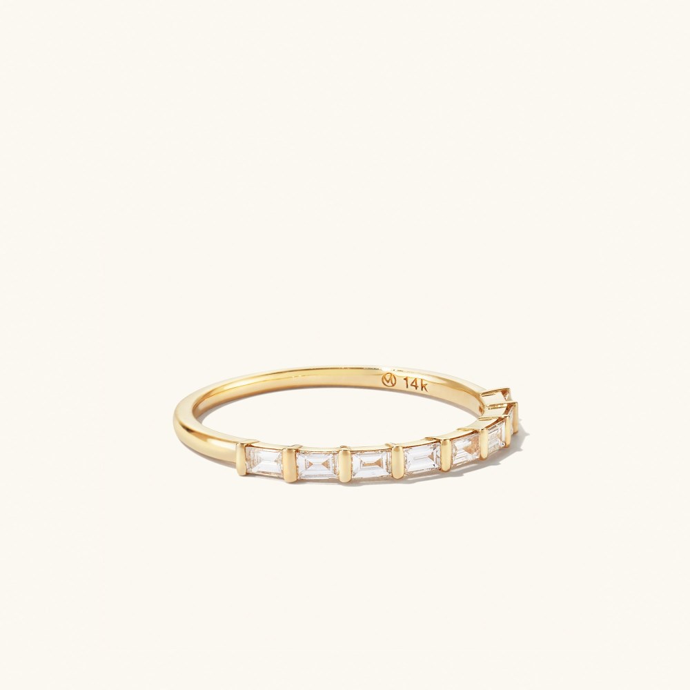 Mejuri Baguette Diamond Half Eternity Band - 14k Yellow Gold Canada Store