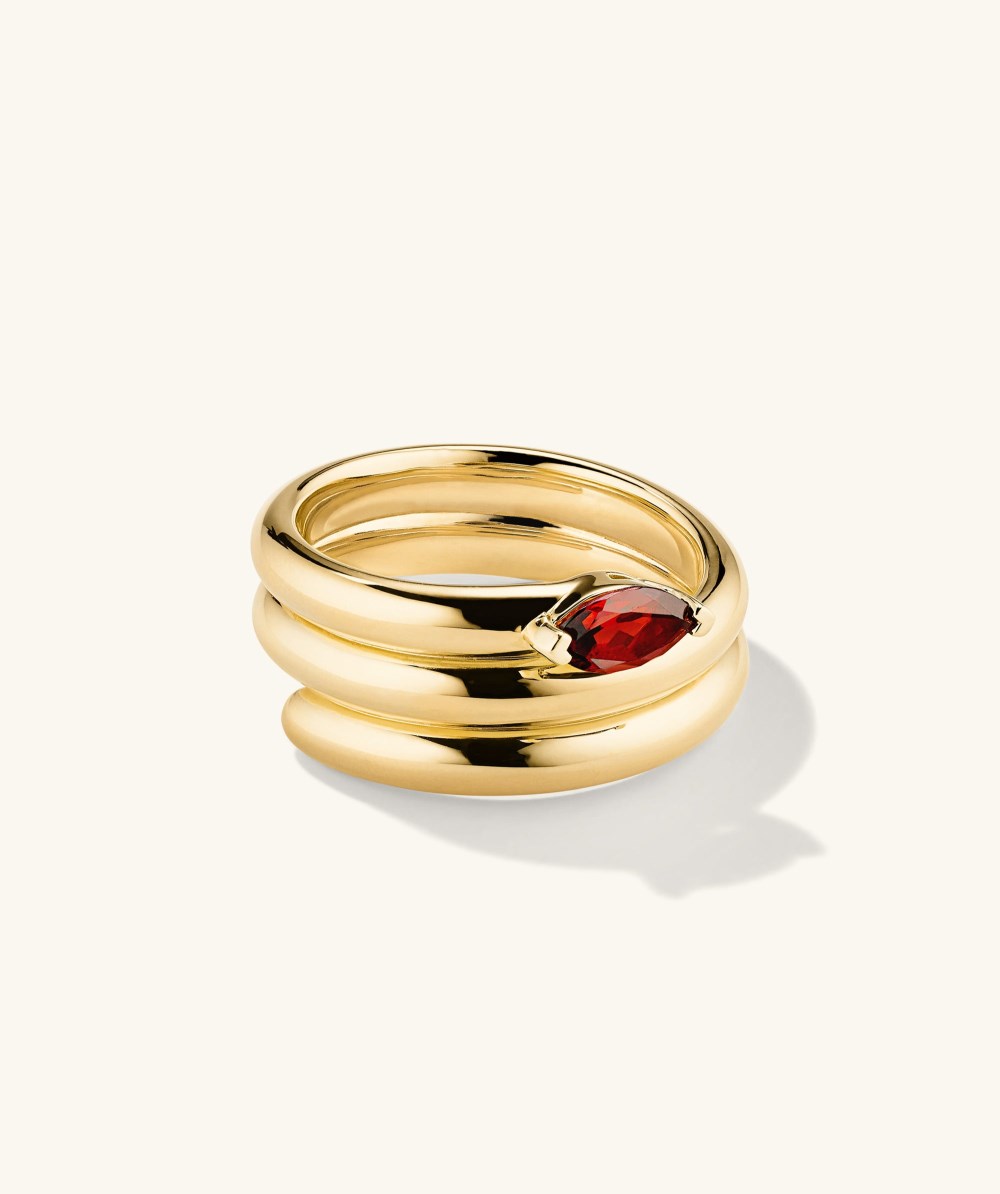 Mejuri Boa Gemstone Coil Ring - Gold Vermeil Canada Store