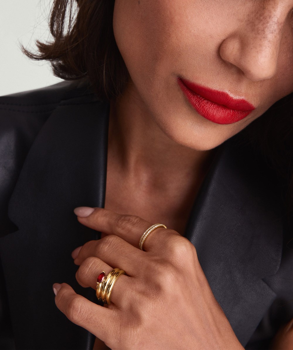 Mejuri Boa Gemstone Coil Ring - Gold Vermeil Canada Store