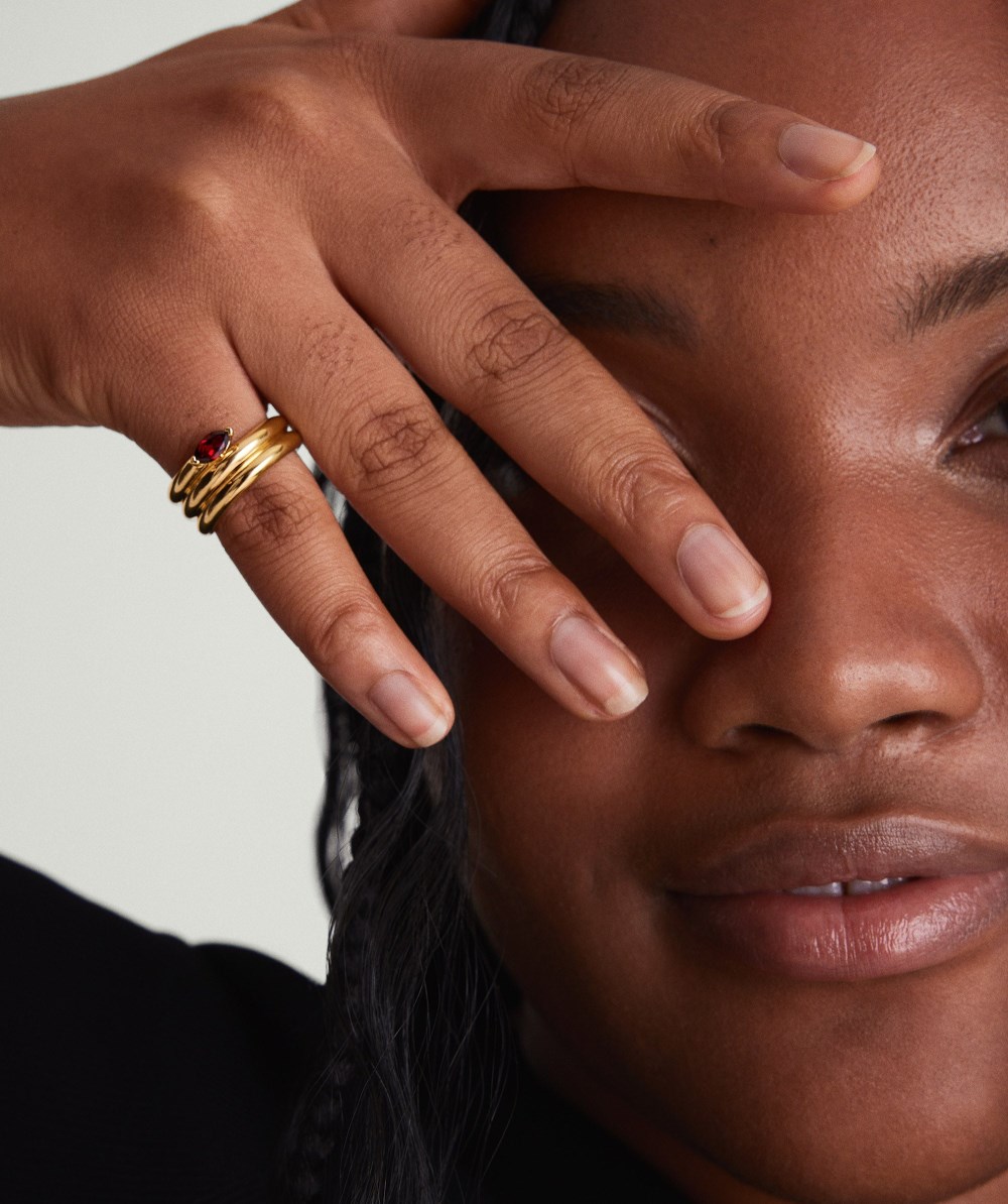 Mejuri Boa Gemstone Coil Ring - Gold Vermeil Canada Store
