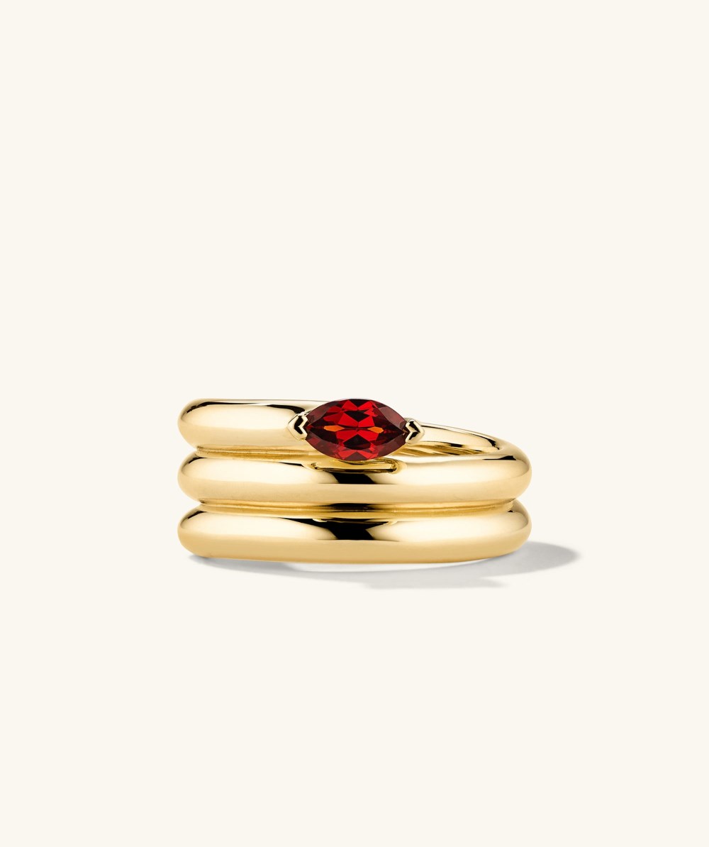 Mejuri Boa Gemstone Coil Ring - Gold Vermeil Canada Store