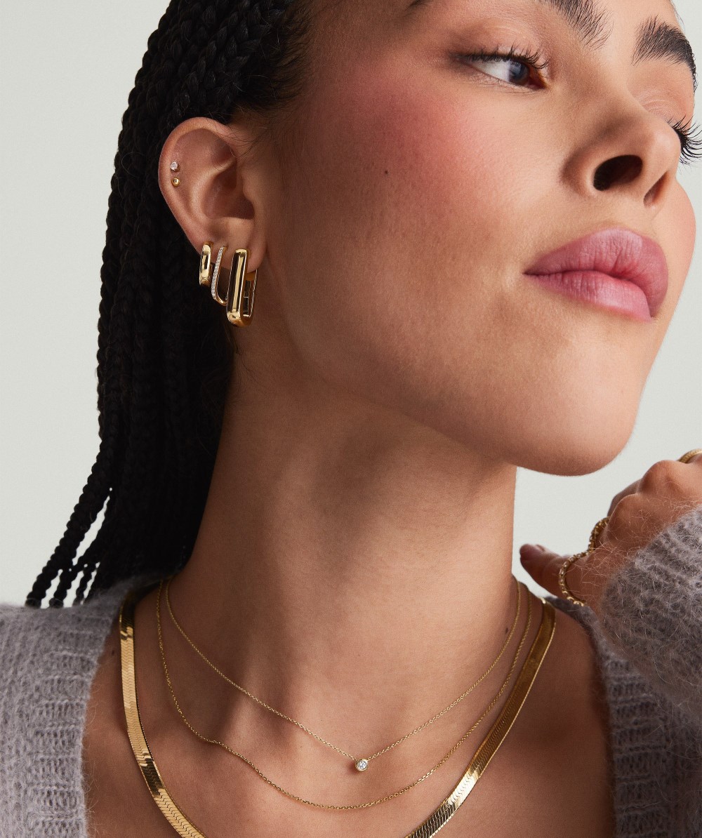 Mejuri Chunky Large U Hoops - Gold Vermeil Canada Store