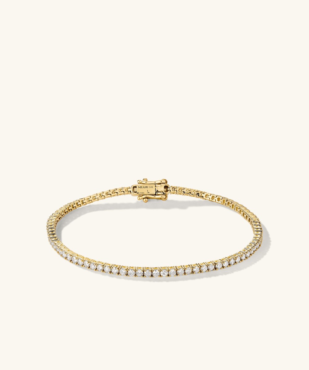 Mejuri Diamond Tennis Bracelet 1.8mm - 14k Yellow Gold Canada Store