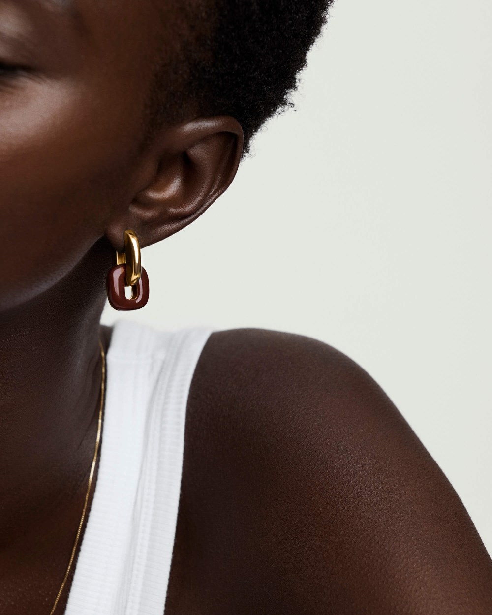 Mejuri Stevie Hoops - Gold Vermeil, Burgundy Enamel Canada Store