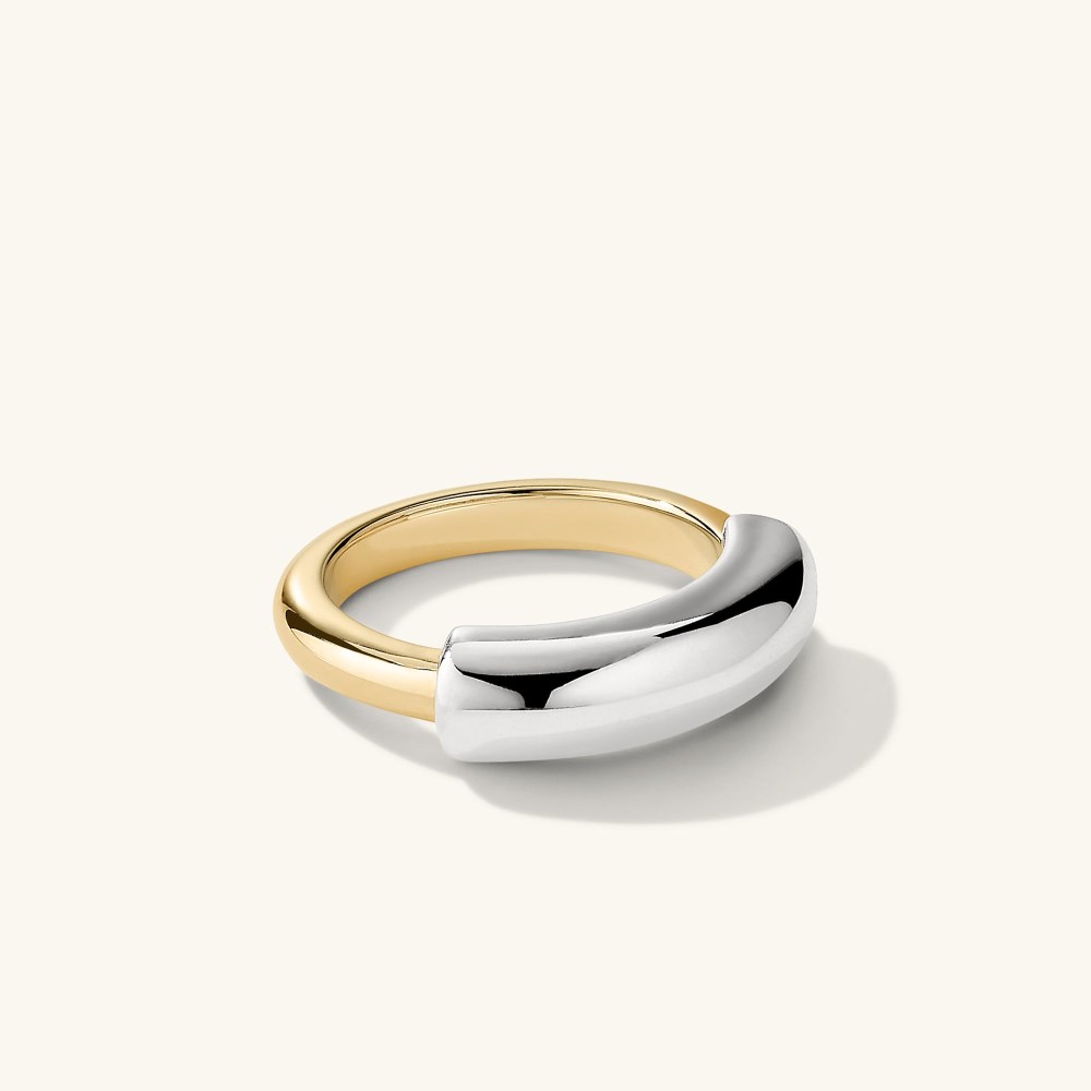Mejuri Mixed Tube Ring - Sterling Silver, Gold Vermeil Canada Store