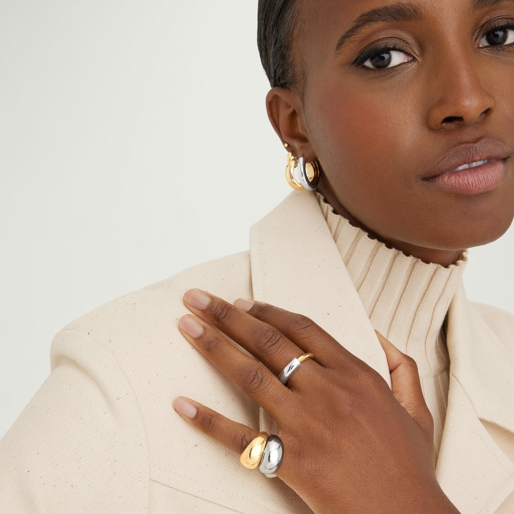 Mejuri Mixed Tube Ring - Sterling Silver, Gold Vermeil Canada Store