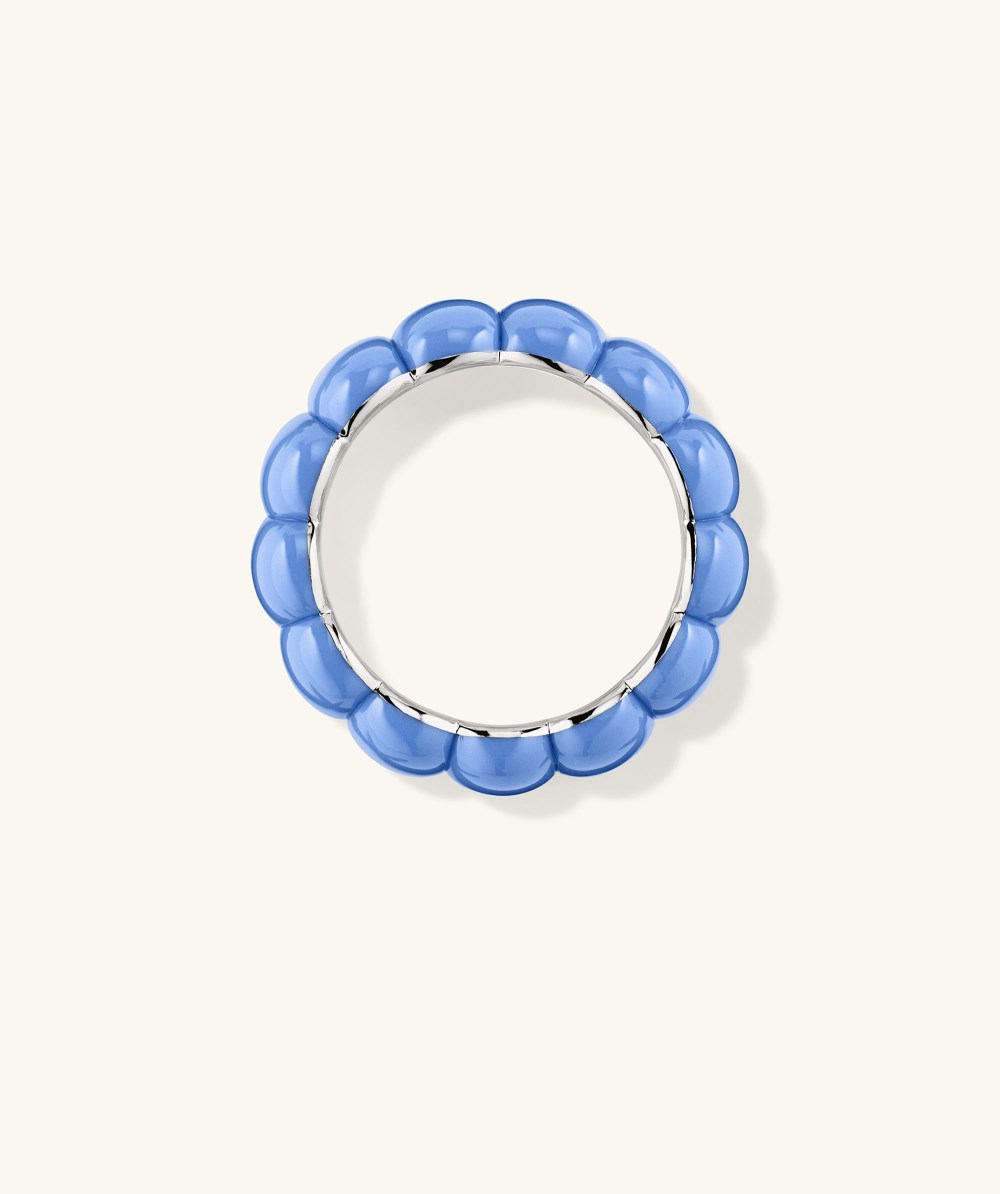 Mejuri Puffy Charlotte Enamel Ring - Sterling Silver, Sky Enamel Canada Store