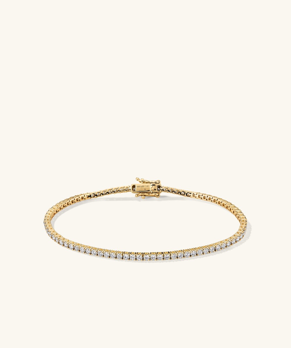 Mejuri Lab Grown Diamond Tennis Bracelet 1.8mm - 14k Yellow Gold Canada Store