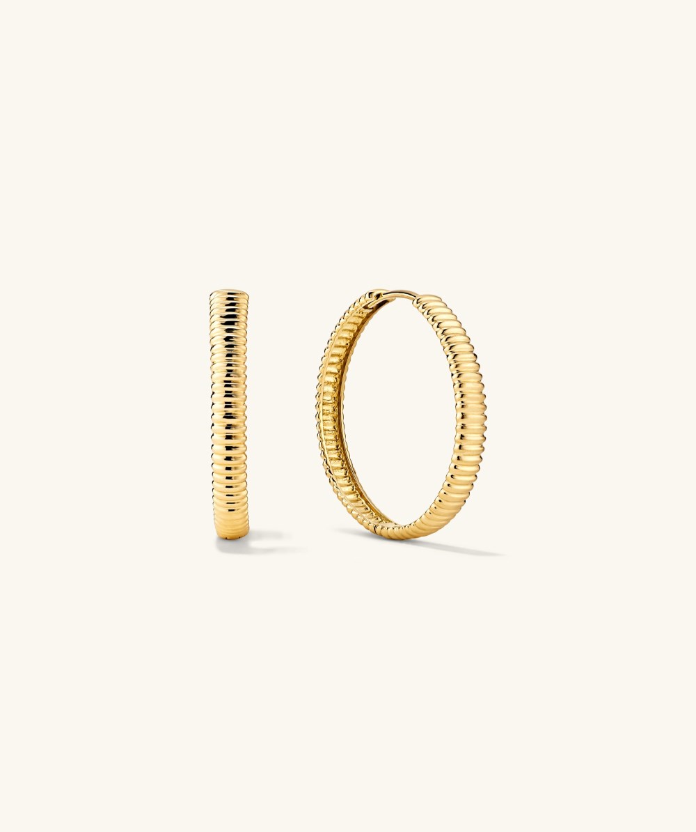 Mejuri Bold Texture Large Hoops - 14k Yellow Salmon Gold Canada Store
