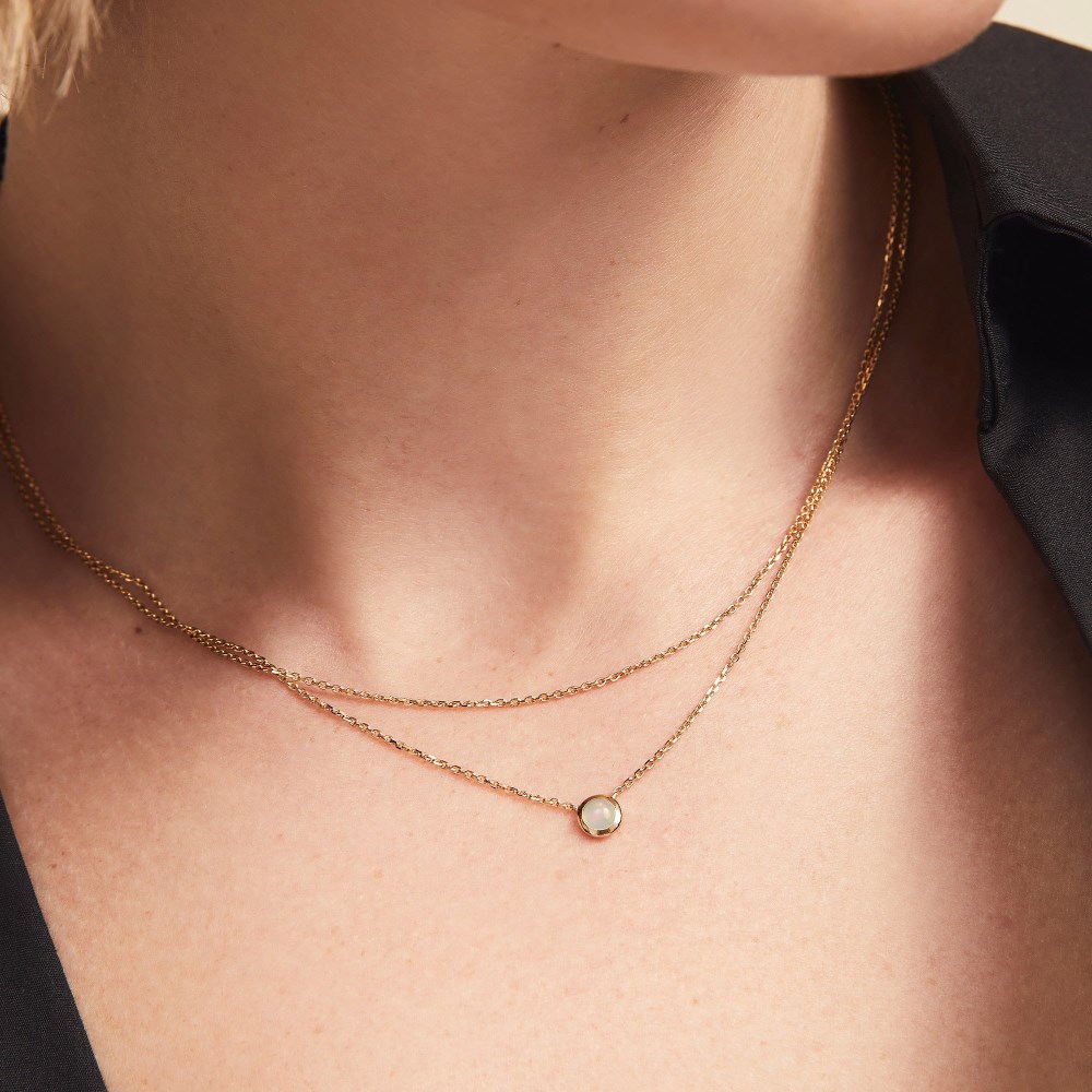 Mejuri Layered Opal Necklace - Gold Vermeil Canada Store