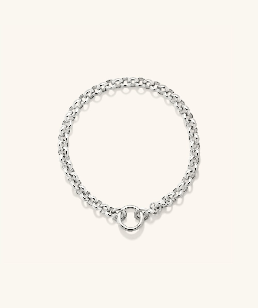 Mejuri Bold Rolo Chain Charm Bracelet - Sterling Silver Canada Store