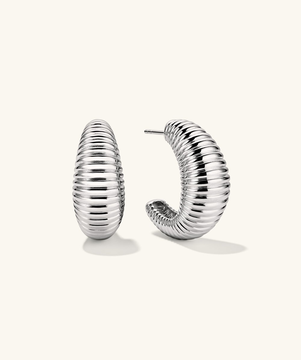 Mejuri D?me Texture Large Hoops - Sterling Silver Canada Store