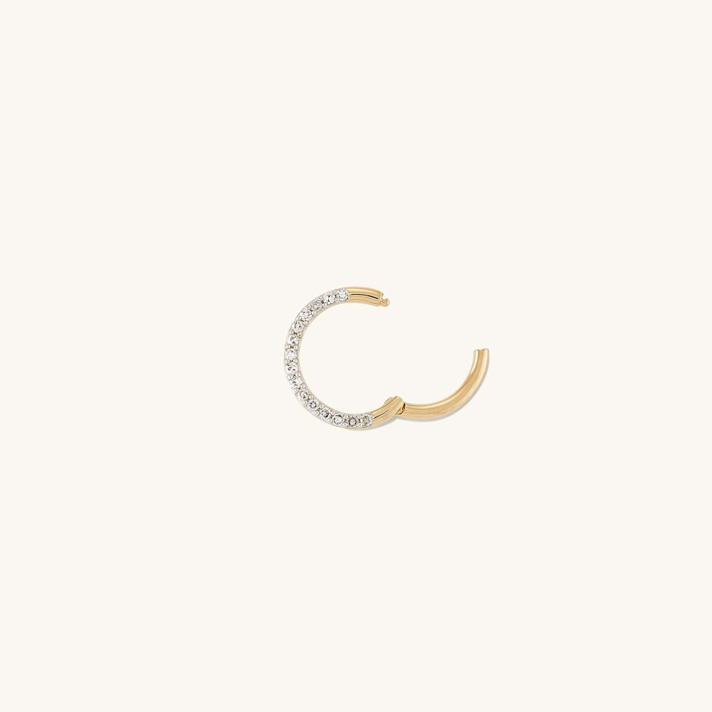 Mejuri Cartilage Pavﾨﾦ Diamond Mini Hoop - 14k Yellow Gold Canada Store