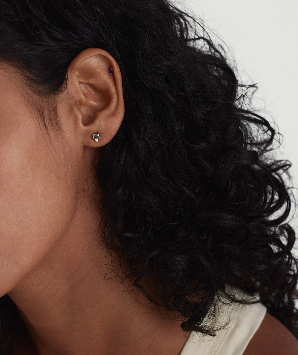 Mejuri Baguette Duo Stud - 14k Yellow Gold Canada Store