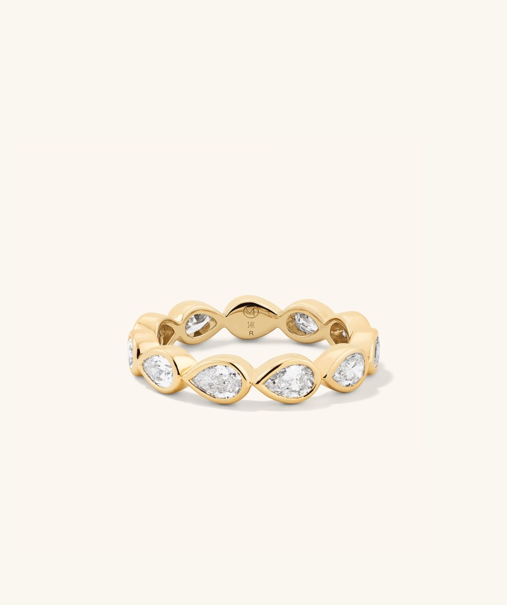 Mejuri Lab Grown Diamond Pear Cut Bezel Eternity Band - 14k Yellow Gold Canada Store