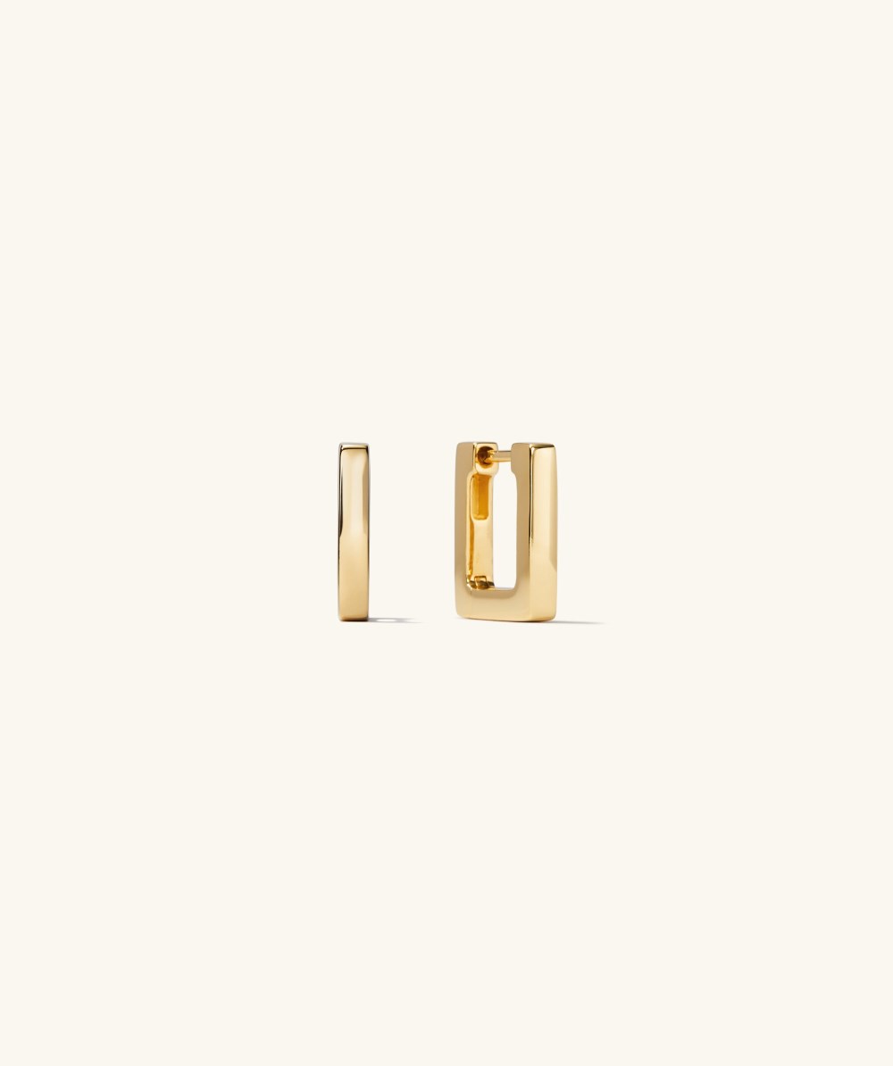 Mejuri Block Small Hoops - Gold Vermeil Canada Store