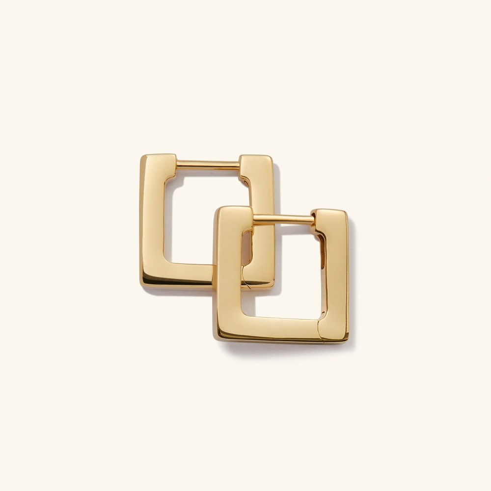 Mejuri Block Small Hoops - Gold Vermeil Canada Store