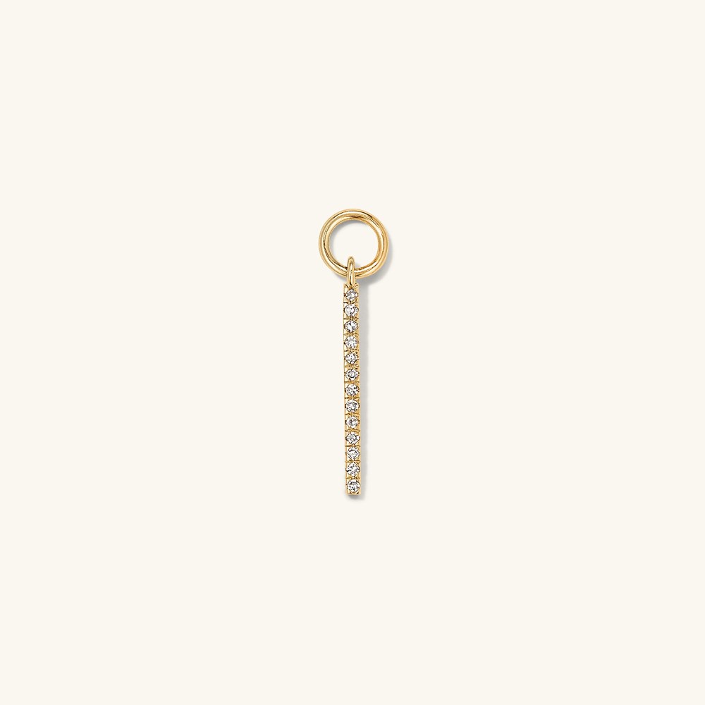 Mejuri Single Pavﾨﾦ Diamond Bar Hoop Charm - 14k Yellow Gold Canada Store