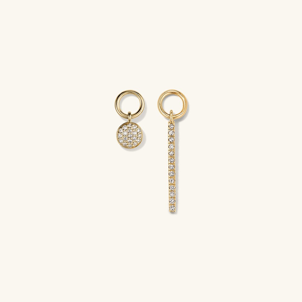 Mejuri Single Pavﾨﾦ Diamond Bar Hoop Charm - 14k Yellow Gold Canada Store