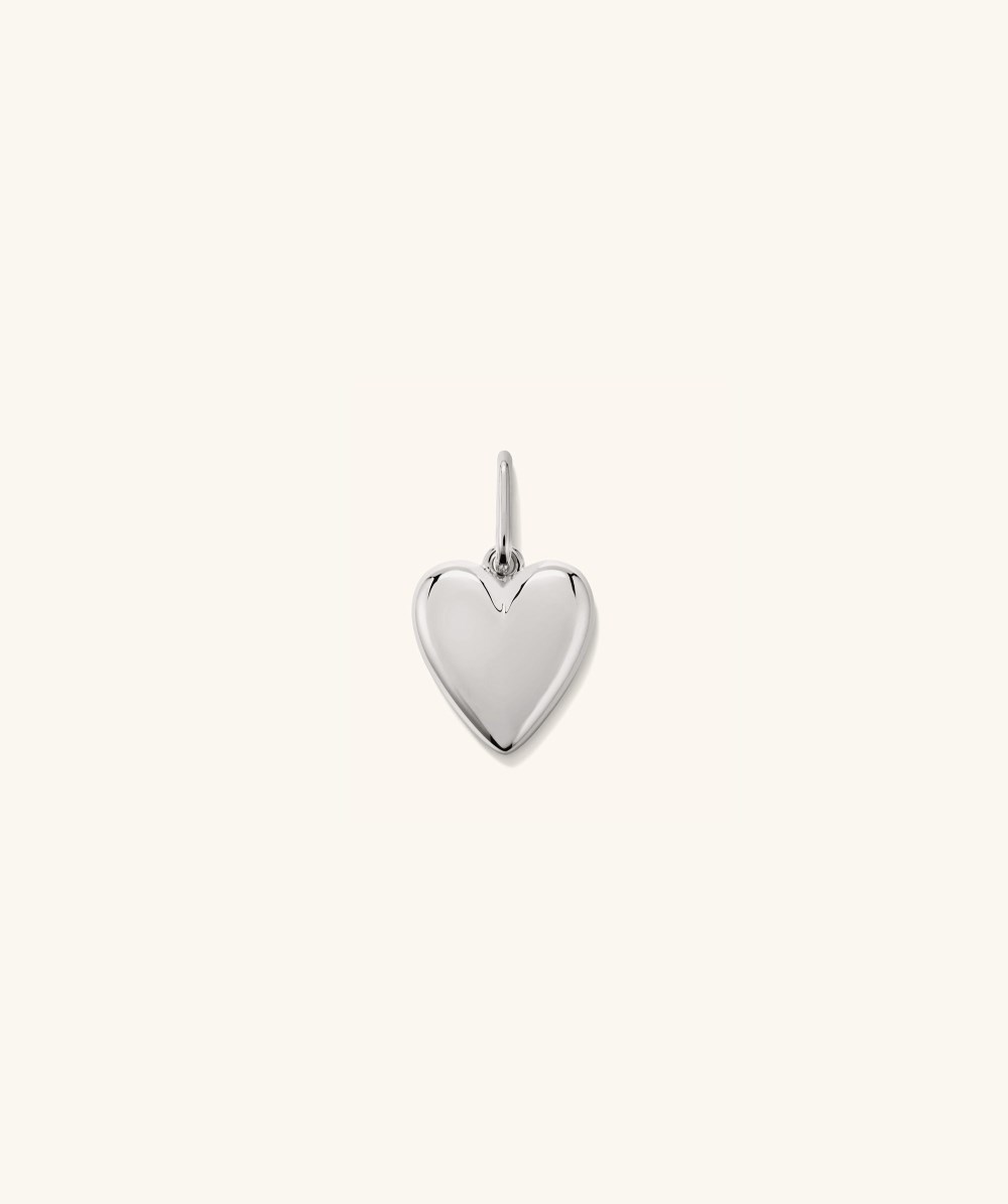 Mejuri Puffy Heart Charm - Sterling Silver Canada Store