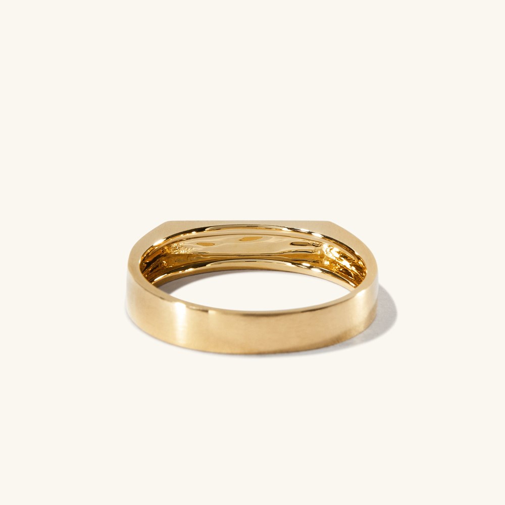 Mejuri Ultra Slim Rectangular Signet Ring - 14k Yellow Gold Canada Store