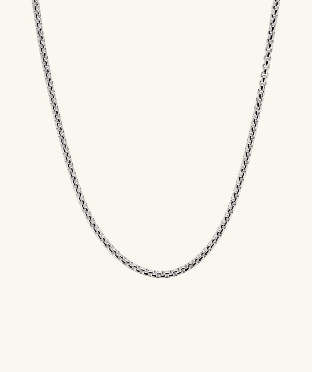Mejuri 3.7mm Round Box Chain Necklace - Sterling Silver Canada Store