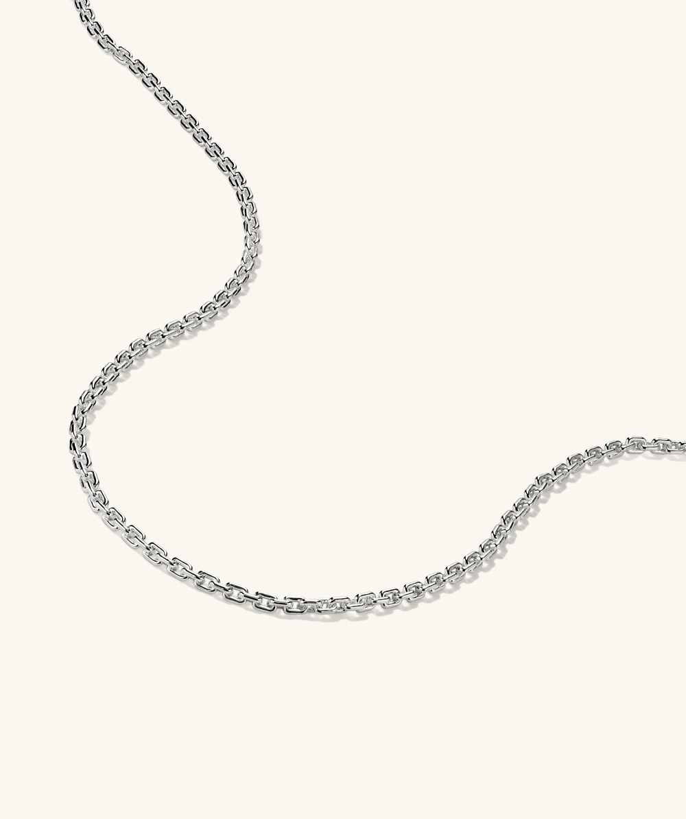 Mejuri Trace Rectangle Chain Necklace - Sterling Silver Canada Store