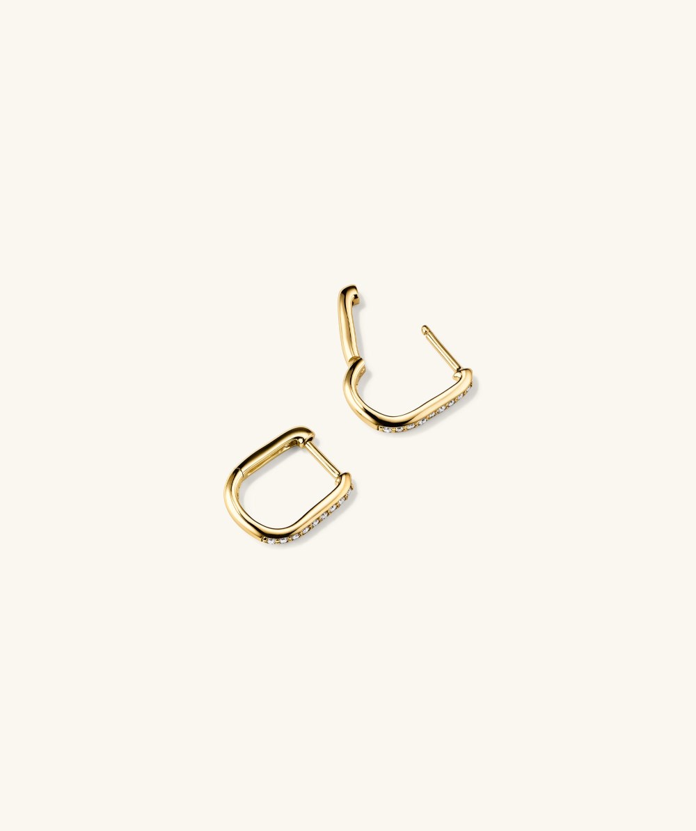 Mejuri Pavﾨﾦ Diamond Huggie U Hoops - 14k Yellow Gold Canada Store