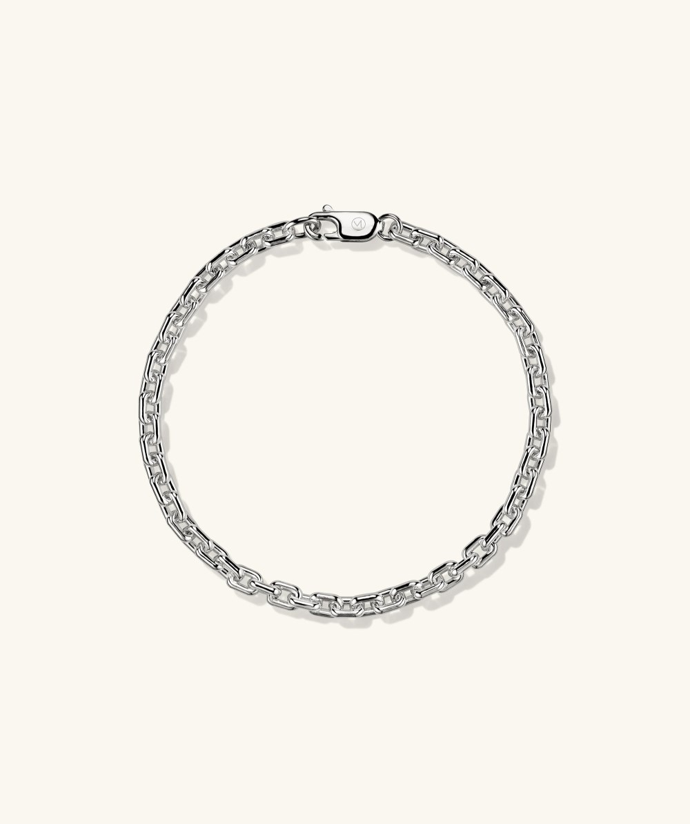 Mejuri Trace Rectangle Chain Bracelet - Sterling Silver Canada Store