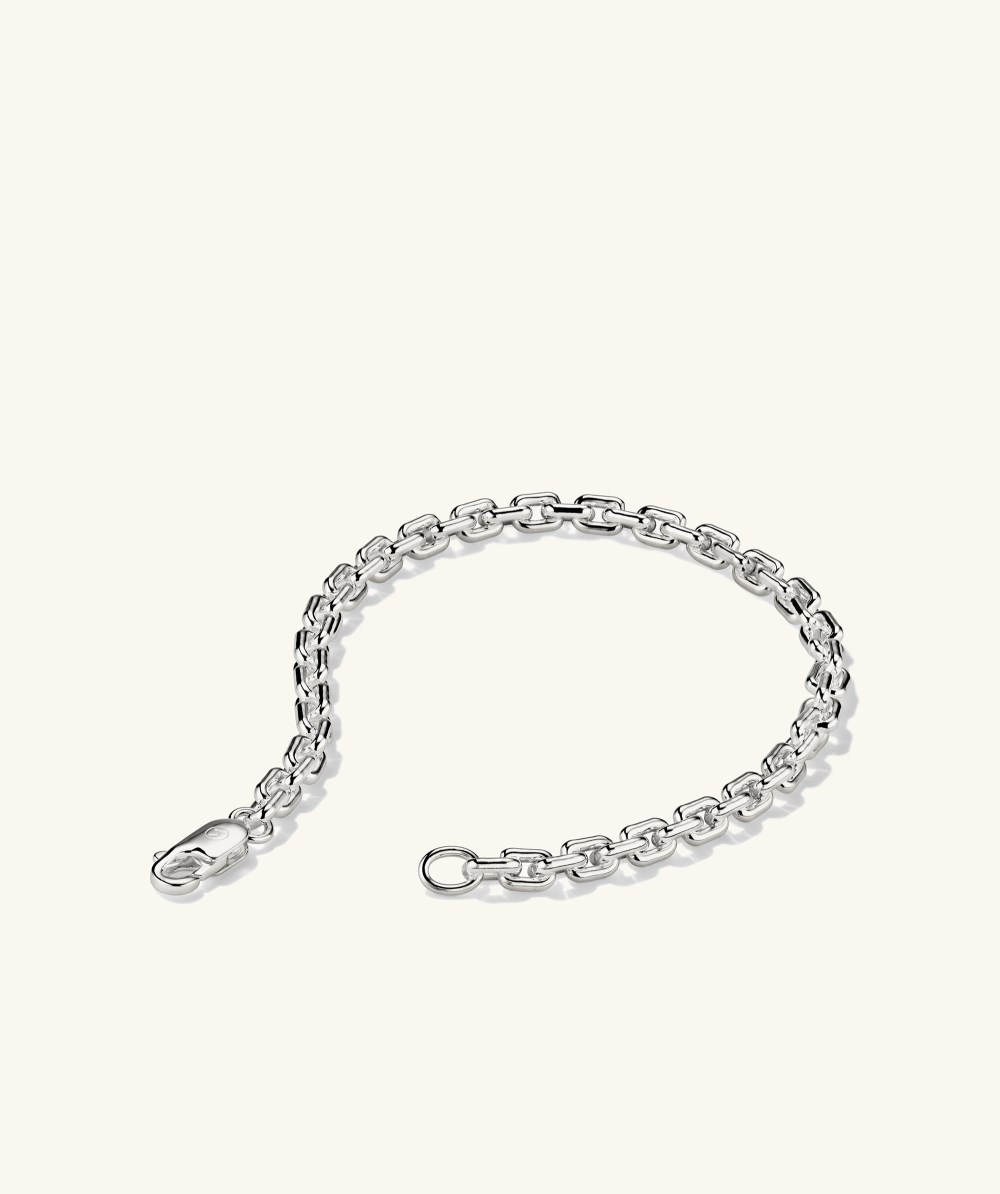 Mejuri Trace Rectangle Chain Bracelet - Sterling Silver Canada Store