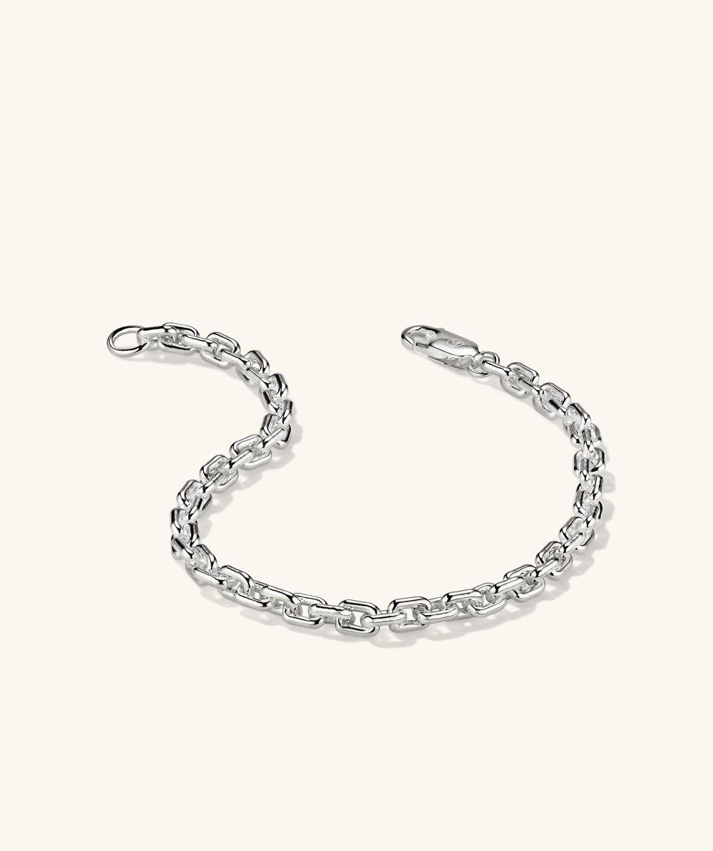 Mejuri Trace Rectangle Chain Bracelet - Sterling Silver Canada Store