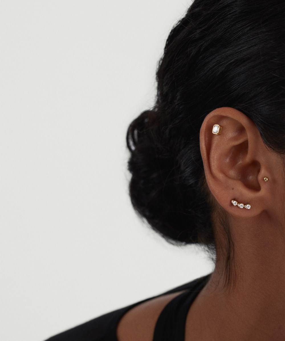 Mejuri Lab Grown Diamond Pear Climber Studs - 14k Yellow Gold Canada Store