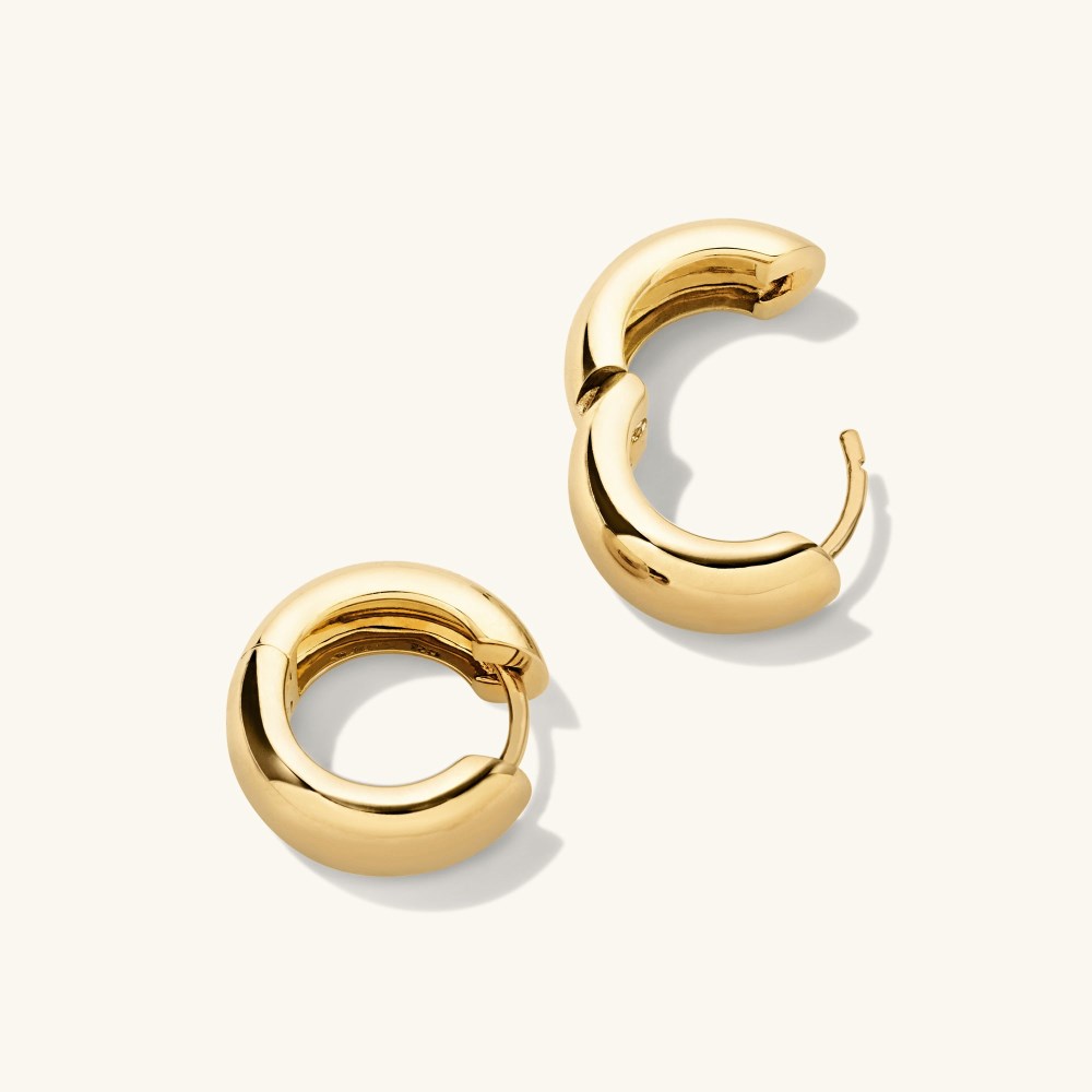 Mejuri Chunky Medium Hoops - Gold Vermeil Canada Store