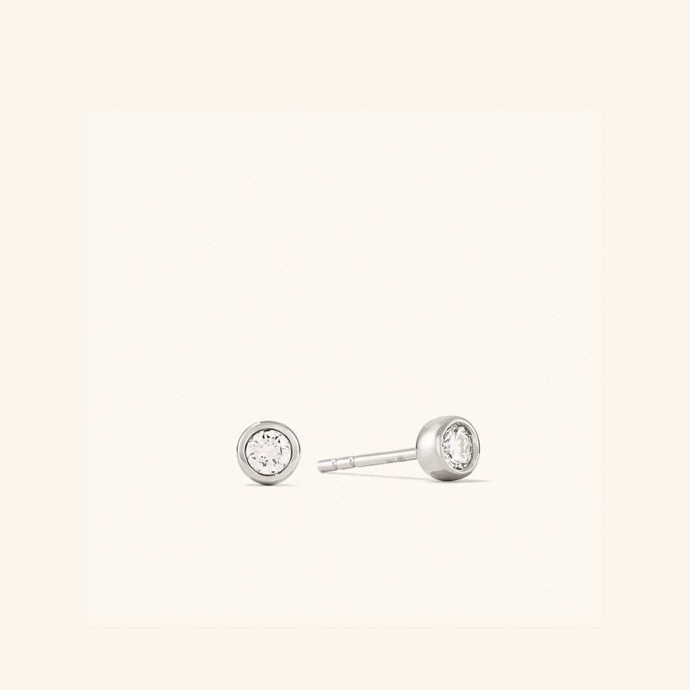 Mejuri Round Diamond Studs - 14k White Gold Canada Store