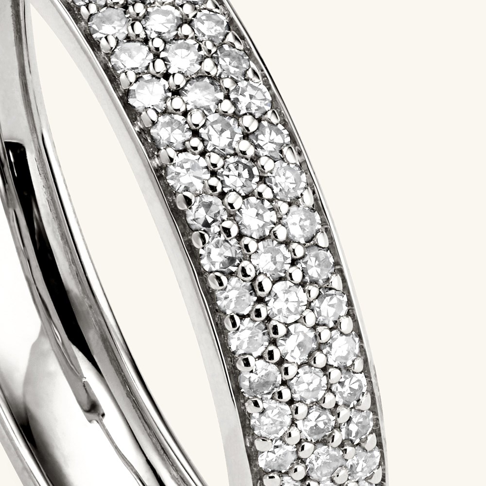 Mejuri Bold Pavﾨﾦ Diamond Medium Hoops - 14k White Gold Canada Store