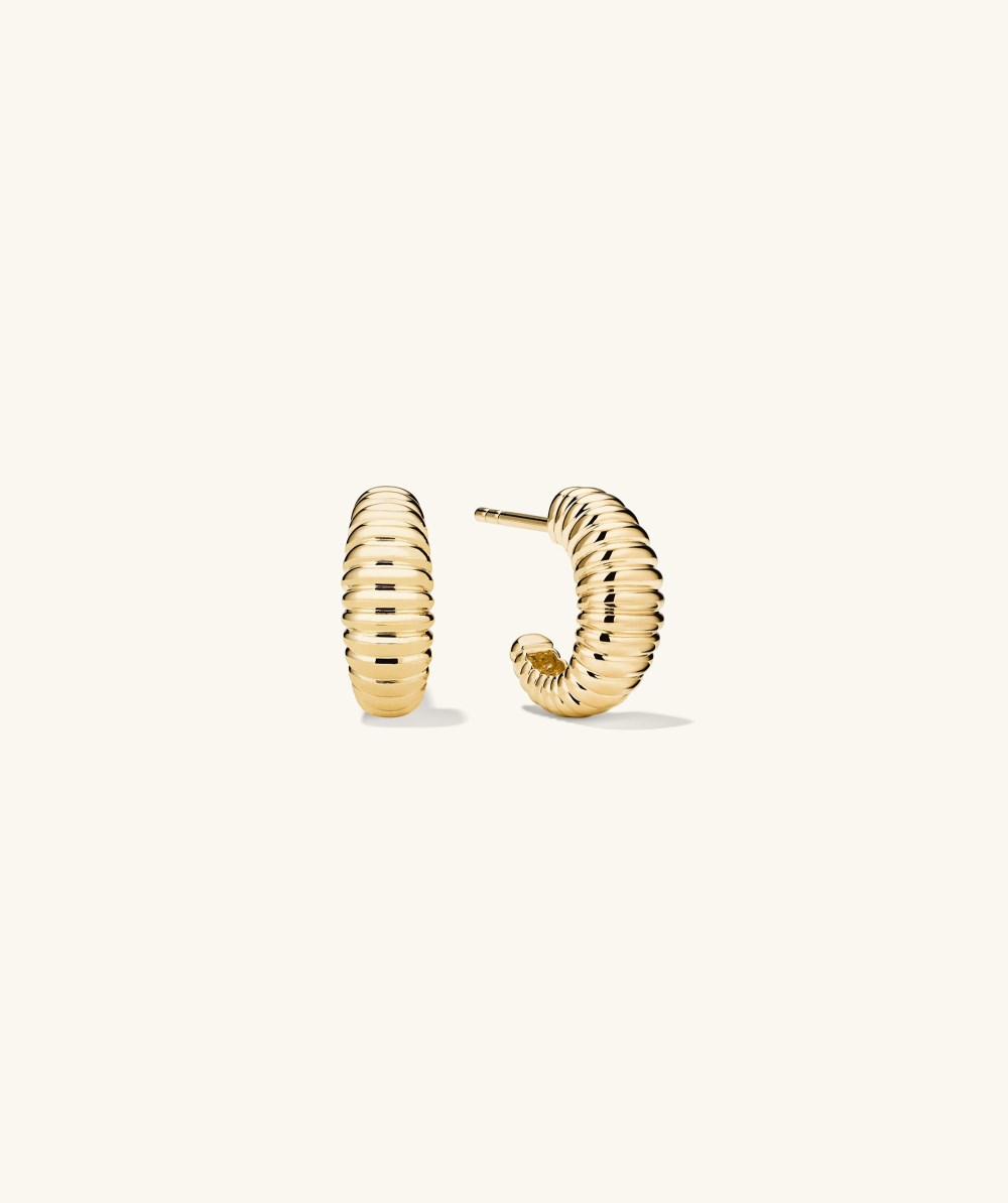Mejuri D?me Texture Small Hoops - Gold Vermeil Canada Store