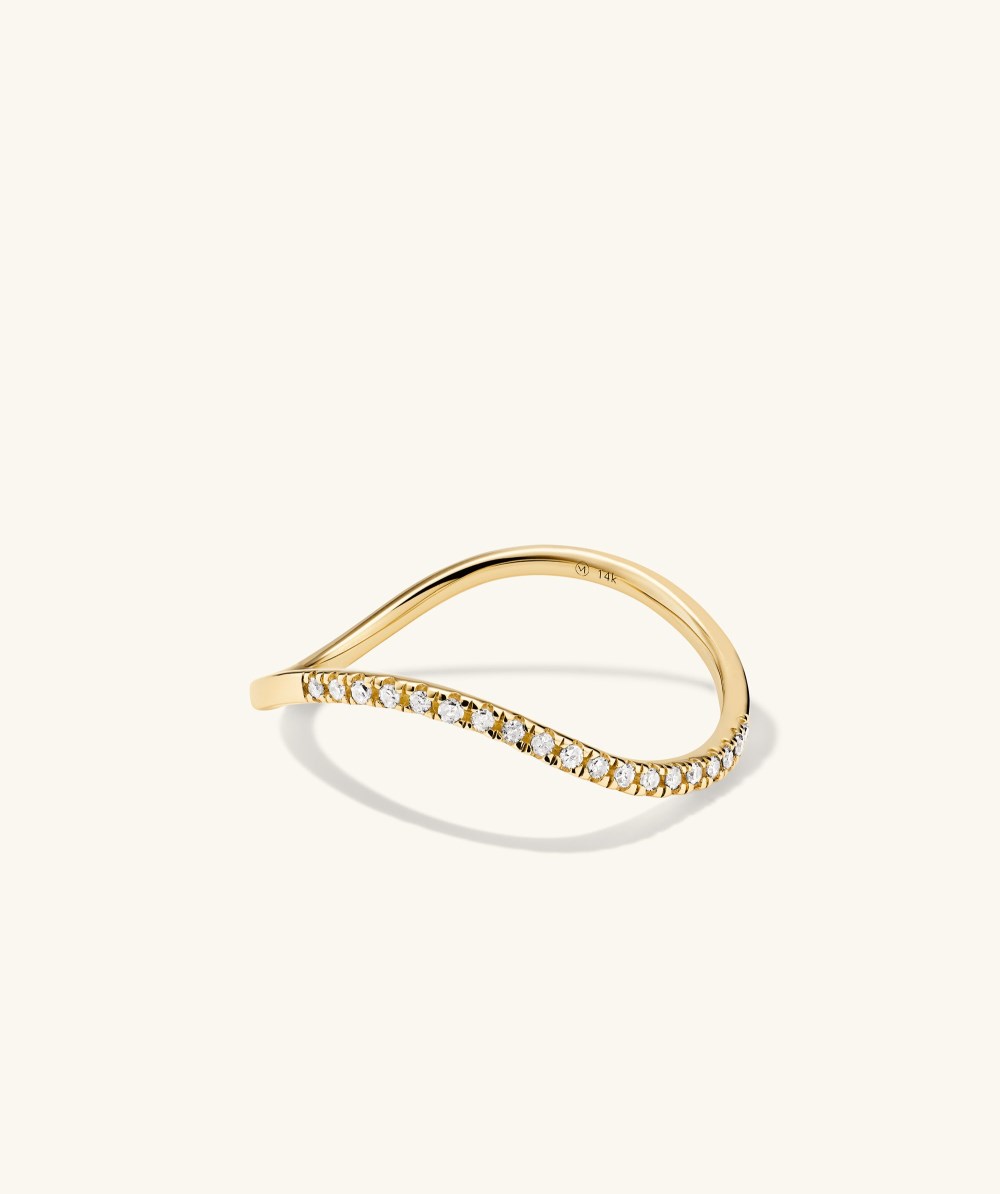 Mejuri D?me Figure Pavﾨﾦ Diamond Stacker Ring - 14k Yellow Gold Canada Store