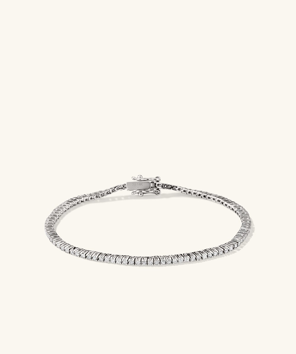 Mejuri Diamond Tennis Bracelet 1.3mm - 14k White Gold Canada Store